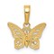 14K Yellow Gold Butterfly Charm Polished Pendant Jewerly 14mm x 13.5mm